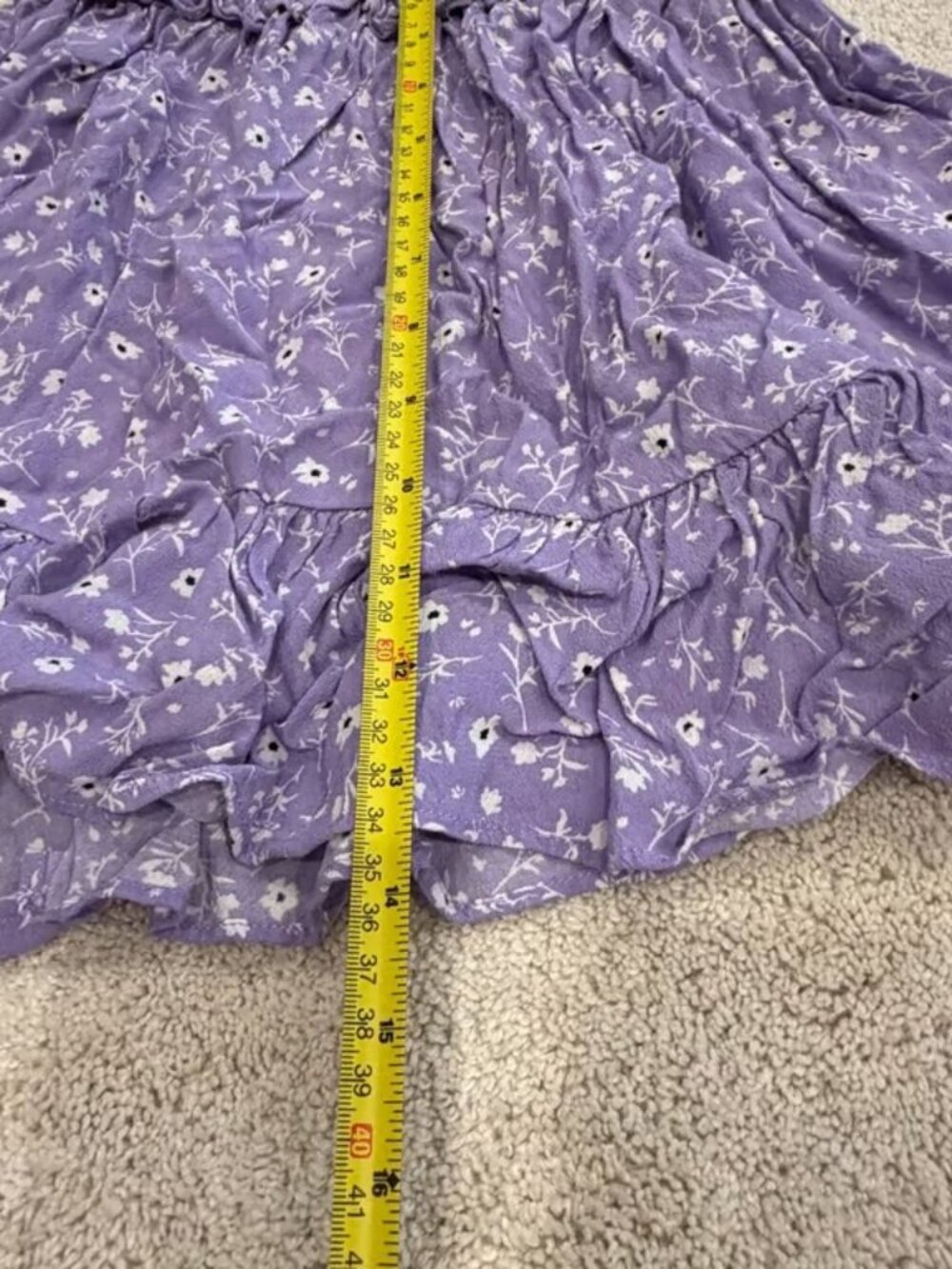 Zara Skirt Women XS Y2K Mini Purple Floral Flippy ruffle - Picture 2 of 3